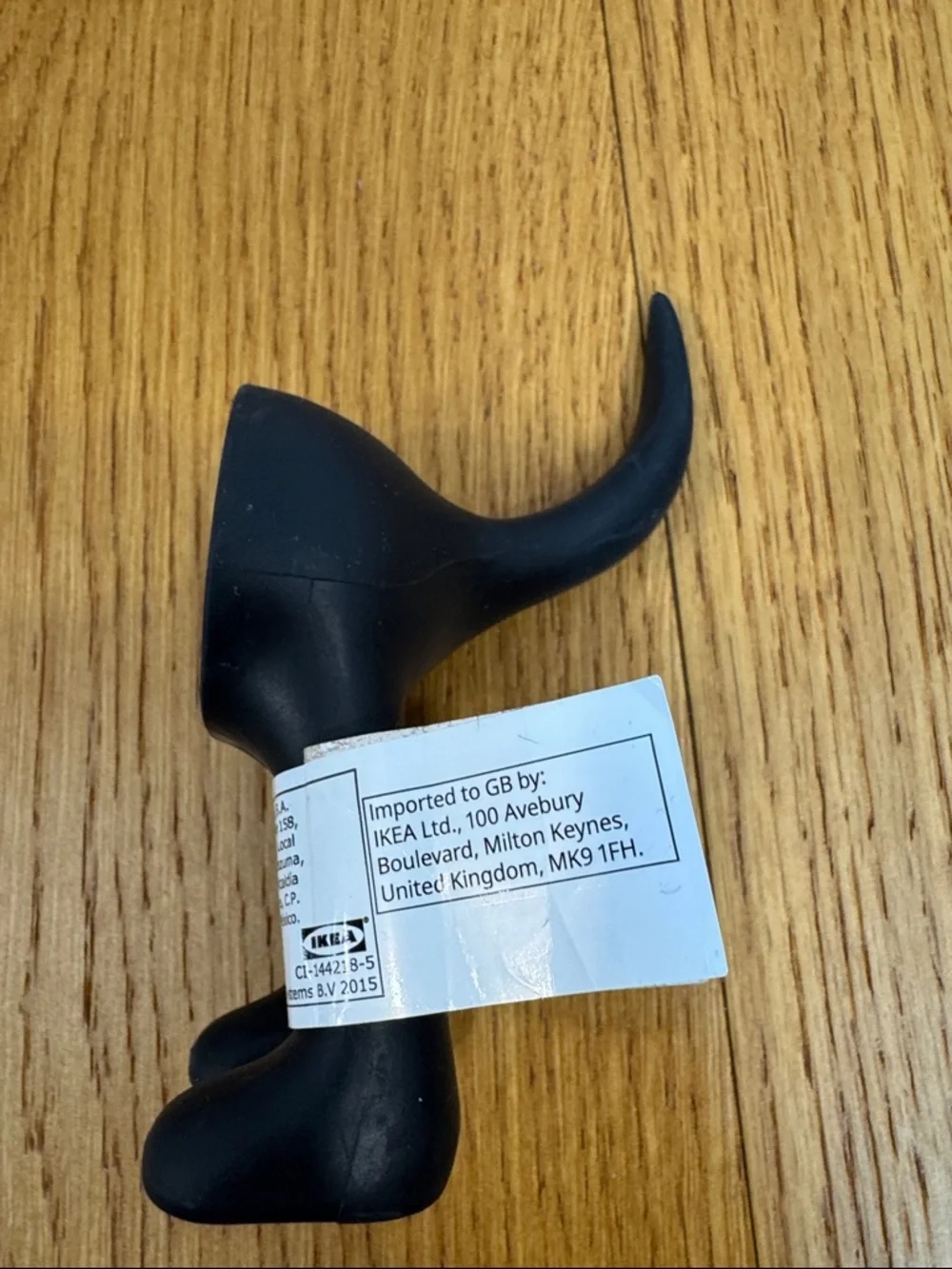 NEW IKEA BASTIS Dog Black Tail Wall Hanger Hook Hat Coat Leash Keys